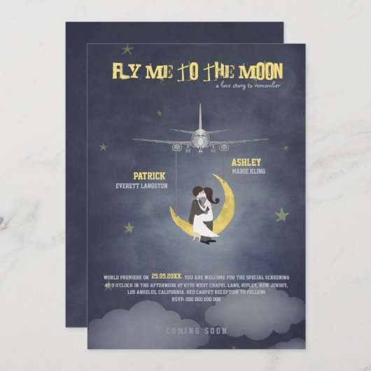 Invitation Pilotez-moi au mariage de la lune 2 - affiche de (Devant / Derrière)