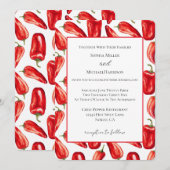 Invitation Piments forts rouges et piquants de mariage (Devant / Derrière)