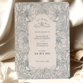 Invitation Pimpernel bleu acier gris William Morris