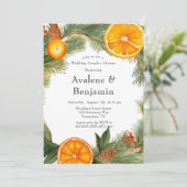 Invitation Pin à tranche orange Mariage Couples Douche (Debout devant)