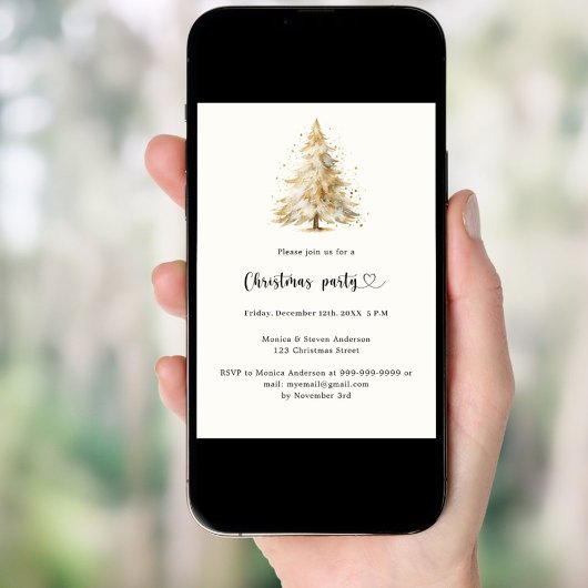 Invitation Pin blanc neige QR code Noël fête de Noël