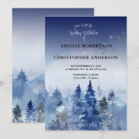 Pin bleu rustique Mariage de forêt humide