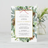 Invitation Pin Botanique Rustique d'hiver Mariage Brunch (Debout devant)