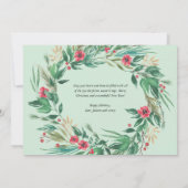 Invitation Pin d'aquarelle et courge de Berry Photo de Noël (Dos)