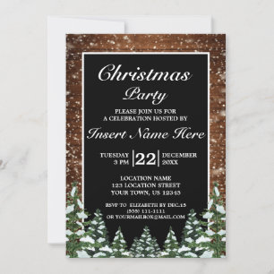 Invitation Pin de la Forêt de Bois Noir Joyeux Noël