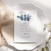 Invitation Pin de montagne photo de mariage d'hiver