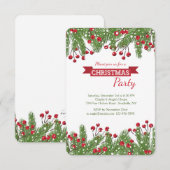 Invitation Pin de Noël et Baies (Devant / Derrière)