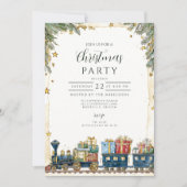 Invitation Pin de Noël et train de cadeaux (Devant)