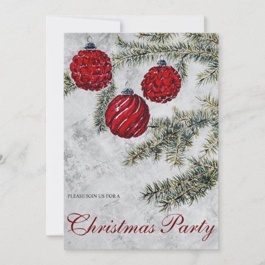 Invitation Pin de Noël Ornements Fête (Devant)