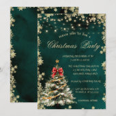 Invitation Pin de Noël, Stars Green Christmas Company (Devant / Derrière)