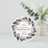 Invitation Pin d'eau vert peintre rouge couronne (Debout devant)