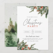 Invitation Pin d'hiver de Noël et Fête des Fêtes des Berries (Devant / Derrière)