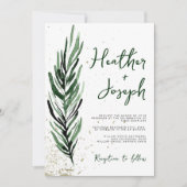 Invitation Pin d'hiver et Mariage de Noël Gold (Devant)