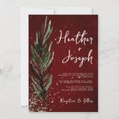 Invitation Pin d'hiver et Mariage de Noël Gold (Devant)