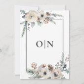 Invitation Pin d'hiver rustique Floral Black Frame Mariage (Dos)