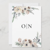 Invitation Pin d'hiver rustique Mariage végétal (Dos)