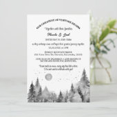 Invitation Pin d'hiver rustique neige extérieure Mariage (Debout devant)