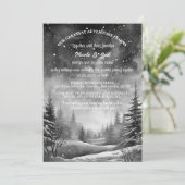 Invitation Pin d'hiver rustique neige extérieure Mariage (Debout devant)