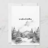 Invitation Pin d'hiver rustique neige extérieure Mariage (Dos)