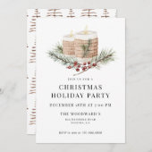 Invitation Pin et bougies Boho rustique Noël Fête de Noël (Devant / Derrière)