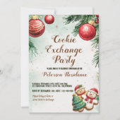 Invitation Pin et ornements Noël Échange de biscuits (Devant)