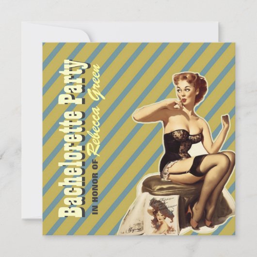 Invitation pin fille bachelorette fête lingerie douche (Devant)