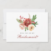 Invitation Pin Floral Terracotta Serez-Vous Ma Servante D'Acc (Devant)