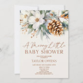Invitation Pin Floral Un Joyeux Petit Baby shower (Devant)