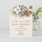 Invitation Pin Floral Un Joyeux Petit Baby shower (Debout devant)