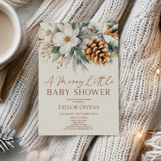 Invitation Pin Floral Un Joyeux Petit Baby shower