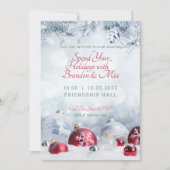 Invitation Pin givré et Mariage de l'ornement de Noël (Devant)