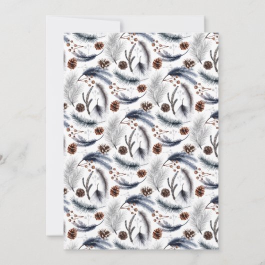 Invitation Pin grenu rustique Feuille Forêt de cerfs Mariage (Dos)