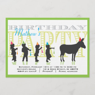 Invitation Pin la queue à l'invitation d'anniversaire d'âne