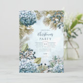 Invitation Pin neige de Noël Hydrangea (Debout devant)