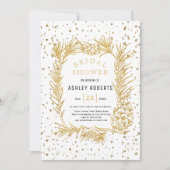 Invitation Pin parties scintillant or, confetti douche nuptia (Devant)