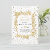 Invitation Pin parties scintillant or, confetti douche nuptia (Debout devant)