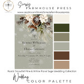 Invitation Pin Russe à neige et Mariage Floral Blanc