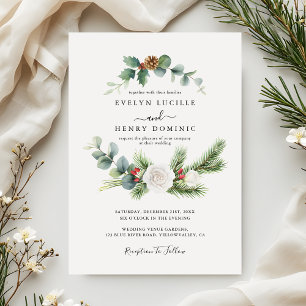 Invitation Pin Rustique Eucalyptus Verdure Mariage moderne