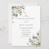 Invitation Pin rustique naturel vert et Mariage de baies roug (Devant)
