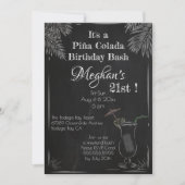 Invitation Piña Colada Cocktail Vintage Chalk 21e anniversair (Devant)