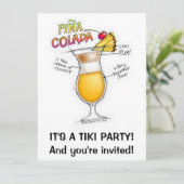 INVITATION PINA COLADA RECEPE COCKTAIL ART (Debout devant)