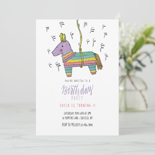 Invitation Piñata (Debout devant)