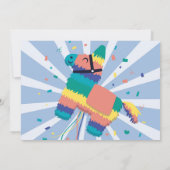 Invitation Piñata Anniversaire Fête Bleue Photo mexicaine (Dos)