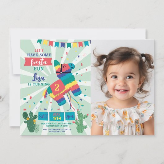 Invitation Piñata Anniversaire Fête Fête Fille Garçon Mexicai (Devant)