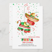 Invitation Piñata Avec Sombrero (Devant / Derrière)
