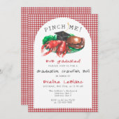 Invitation Pince-moi ! Fruits de mer Crawfish Boil Funny Grad (Devant / Derrière)