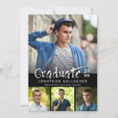 Invitation Pinceau de diplôme Imprimer Photo Collage noir (Devant)