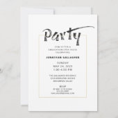 Invitation Pinceau de diplôme Imprimer Photo Collage noir (Dos)