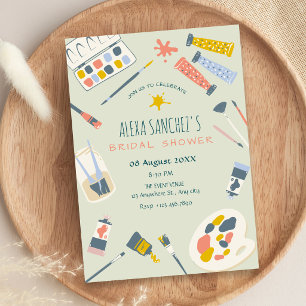 Invitation Pinceau de peinture artistique coloré pour enterre