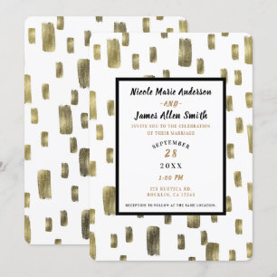 Invitation Pinceau de peinture moderne or cuivre bronze maria